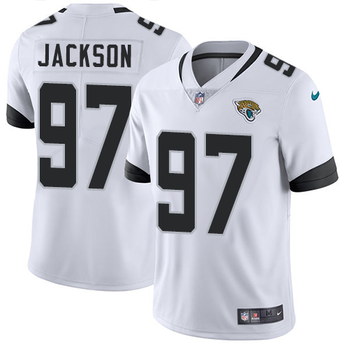 Nike Jaguars #97 Malik Jackson White Men's Stitched NFL Vapor Untouchable Limited Jersey - Click Image to Close